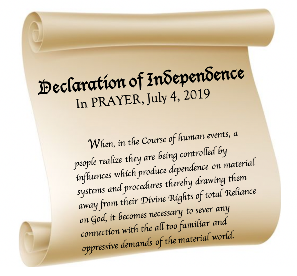 spiritual independence, spiritual declarations, the spirit of independence, spirit of independence, freedom from evil, freedom from satan, dependence on God, depending on God