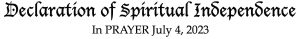 spiritual independence day, declaration of spiritual independence