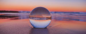 sunset with a glass sphere, you are complete, complete in Christ