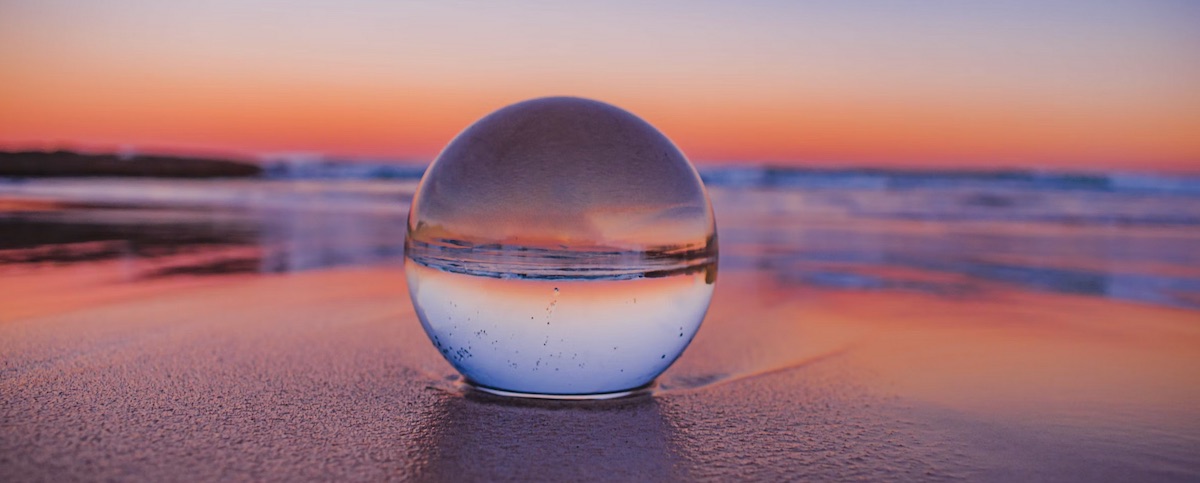 sunset with a glass sphere, you are complete, complete in Christ
