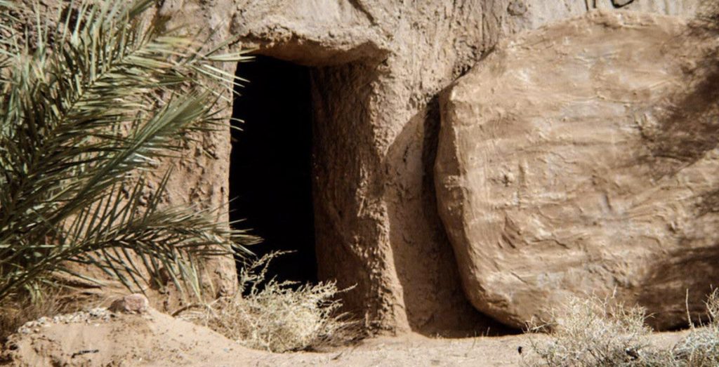 Easter morning and the empty tomb of Jesus, I have overcome the world, overcome the world