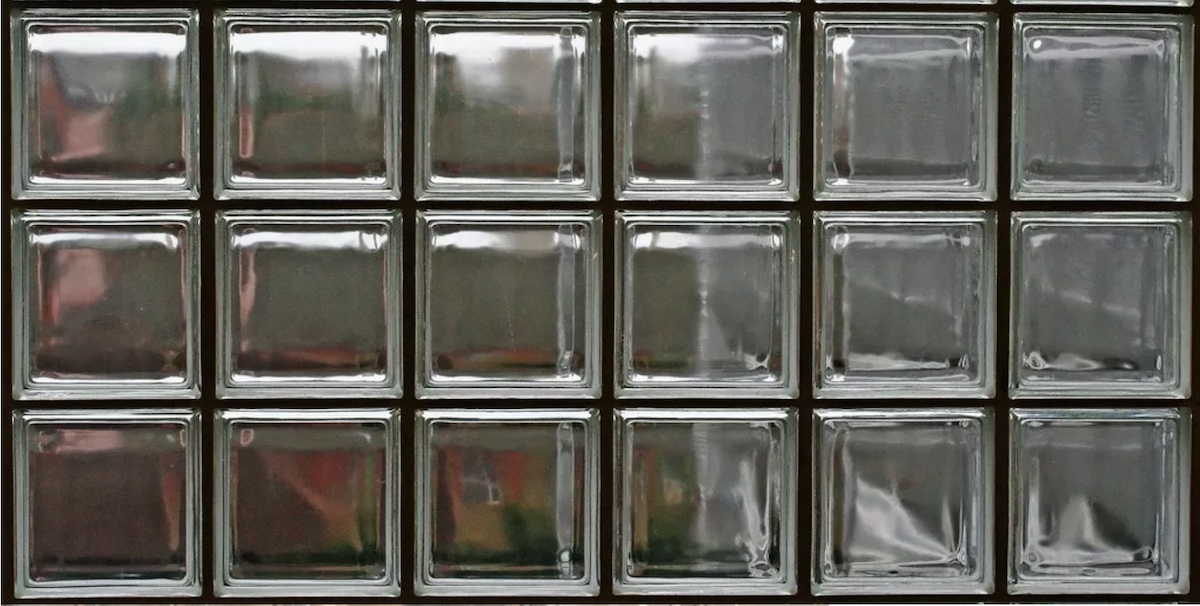 wall of glass bricks, looking at God
