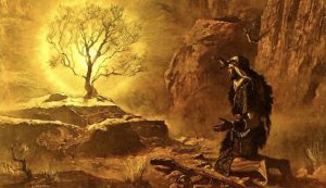 Moses and the Burning Bush Painting by Arnold Friberg, how does God get your attention