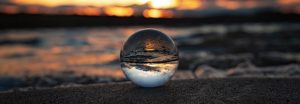 glass ball at sunset, wholeness