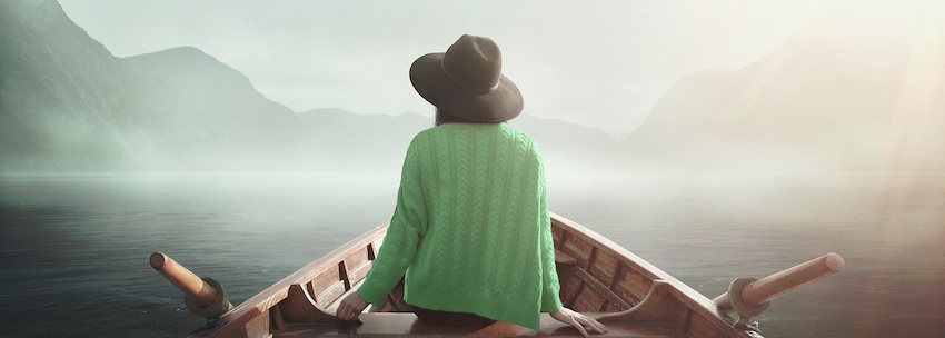girl with green sweater on row boat, God teaches