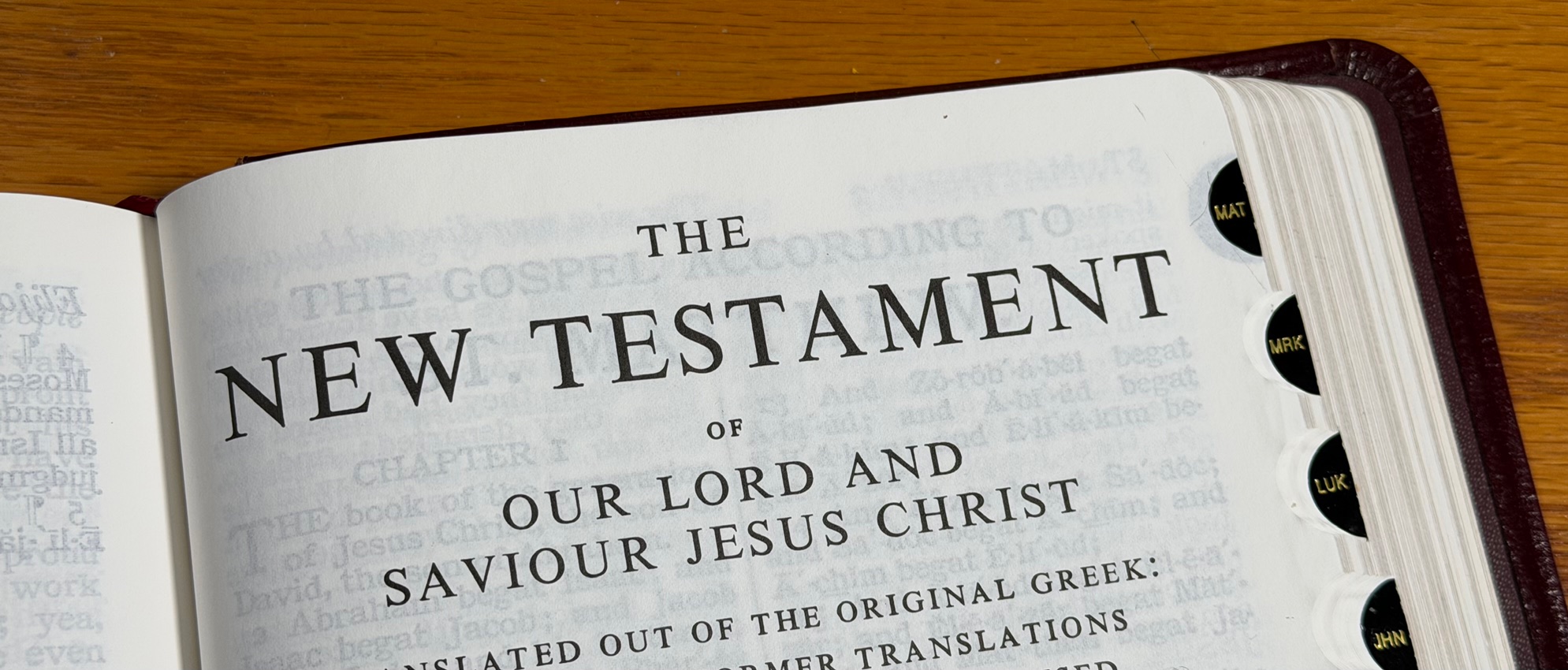 face page of the New Testament in the Bible, New Testament Books in Order of Date Written
