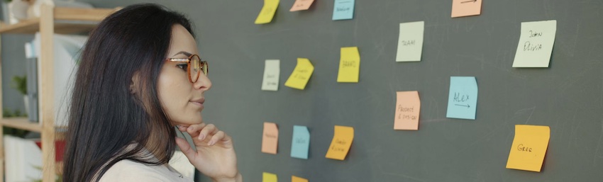 woman looking at post it notes, Bringing into Captivity Every Thought to the Obedience of Christ