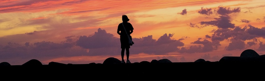 sunset with woman, nothing can separate you from the love of God