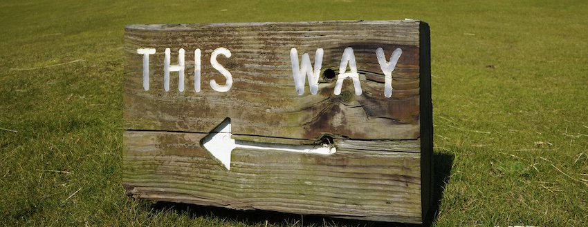 sign that says This way, ask God for a sign
